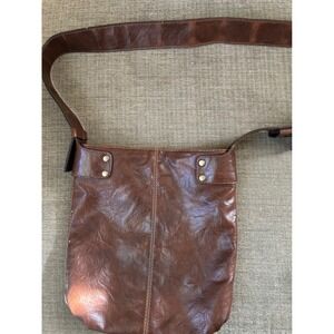 Vintage Authentic Stamp 10 Leather Crossbody Bag Purse Brass‎ Studs Western Boho